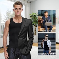 Mens Slimming Tummy Body Shaper Vest Compression T-Shirt Ultra Durable Tank Tops