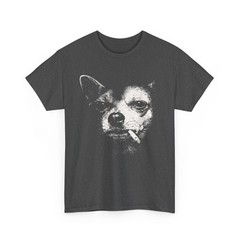 Dog Smoking Cigarette Funny Chihuahua Meme T-Shirt