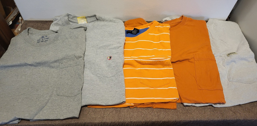 5 MENS Cotton Pocket T-Shirts NICE PRICE!!!