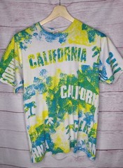Vintage California All Over Print Size Large Aop Paint Splash Beach Made In USA