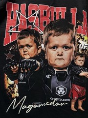 UFC Hasbulla Magomedov Double-Sided Graphic Black T-Shirt Men’s Size M