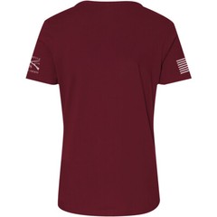 Grunt Style Women’s Relaxed Fit Wine Listens T-Shirt – Maroon