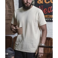 Bronson Loopwheel Tubular Athletic T-Shirt Men M Apricot Cream Beige Heavyweight