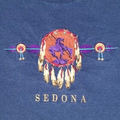 Vintage HL Miller Gold Shirt Mens XL Sedona Arizona Embroidered Single Stitch