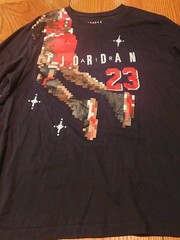 AIR JORDAN Black Long Sleeve Digital Pixels Of MJ In Air T-Shirt Size XXL#23