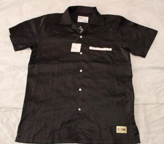 Men’s EPTM. NWT Black Satin Button Front Top Graphic Streetwear M Logo Skull