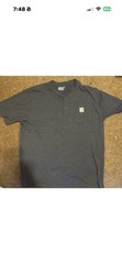 Carhartt Mens 2XL Loose Fit Henley Pocket T-Shirt Charcoal Heather Grey