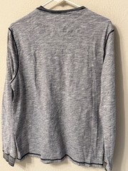 Carbon 2 Cobalt Henley men’s L heather blue cotton long sleeve