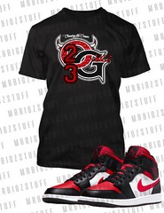 Mens 23 OG Chasing Crown Tee Shirt To Match Air Jordan 11 Bred Velvet Graphic