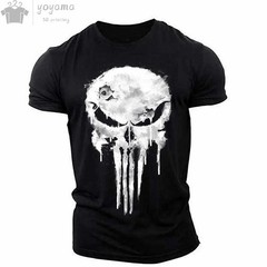The Punisher T-Shirt Mens 3D Print Tee Military Patriotic Skull Streetwear Shirt