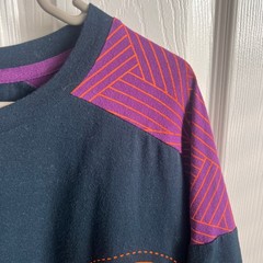 Marvel Black Panther World of Wakanda Long Sleeve T Shirt Men XL Orange Navy