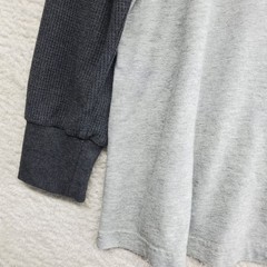 Men’s Twofer T-Shirt Large Gray Black Waffle Knit Y2K Grunge Skater