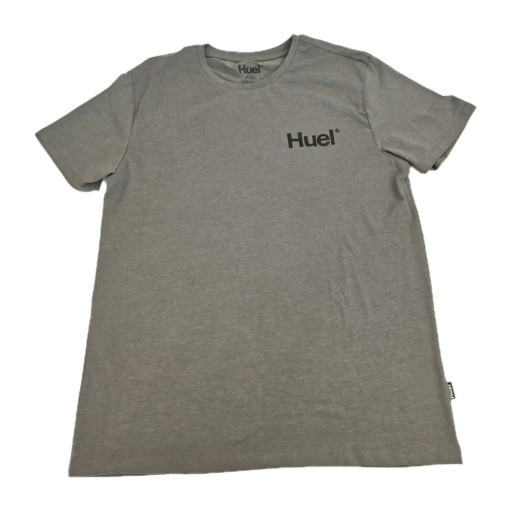 HUEL Mens Gray T Shirt Size XL Logo Front And Back Cotton Blend