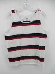 Blue Gear Small Sleeveless Scoop Neck Striped Tank 100% Cotton