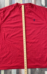Polo Ralph Lauren Classic Fit Mens Red T-Shirt 2XL XXL Navy Pony Logo V Neck