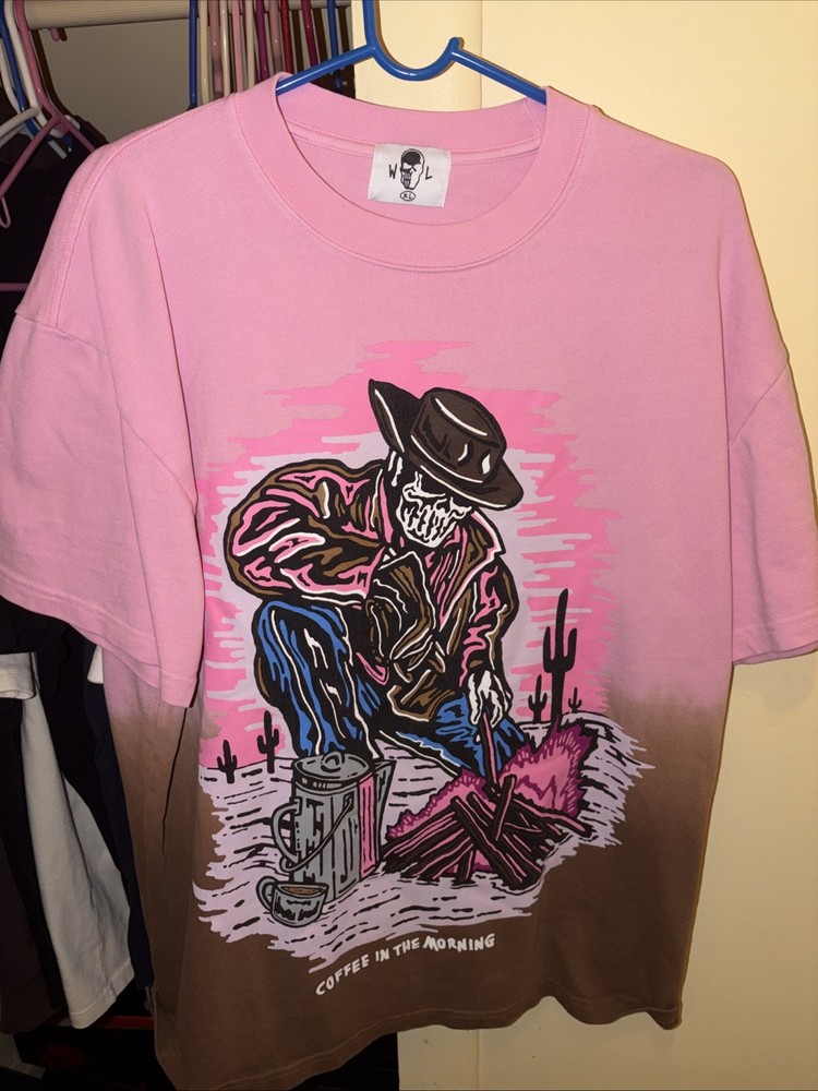 Warren Lotas Men’s End of Days Revenge Cowboy Brown Pink T-Shirt US Size XL