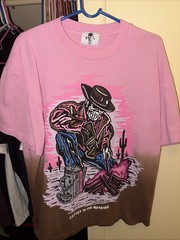 Warren Lotas Men’s End of Days Revenge Cowboy Brown Pink T-Shirt US Size XL