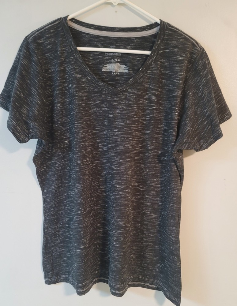 Fanatics Men’s Black Gray Marl V-Neck Short Sleeve T-Shirt XL
