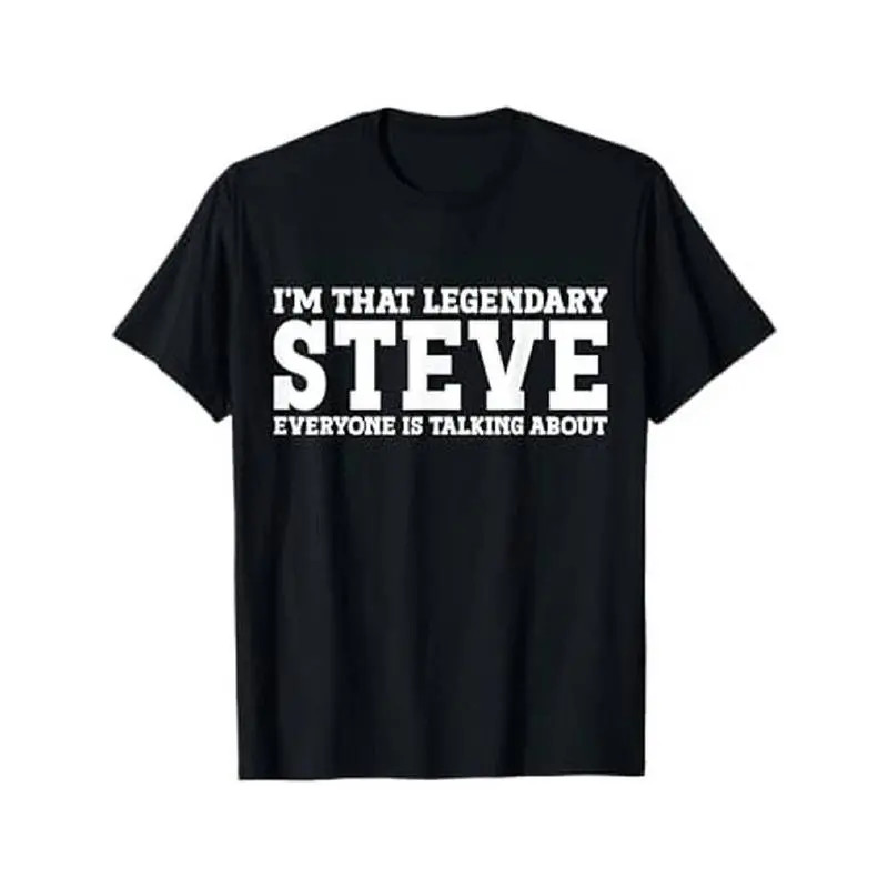 Steve Graphic T-Shirt Casual Streetwear Printed Crew Neck Tee