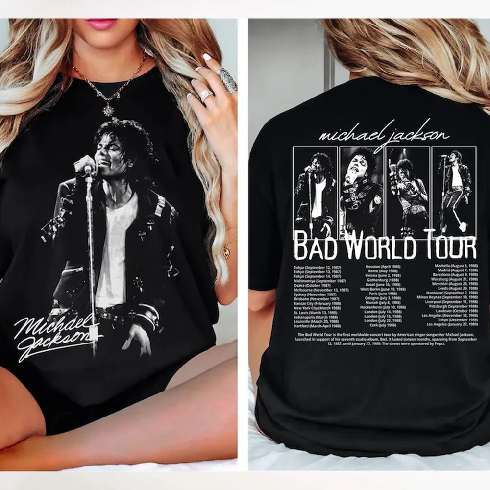 Michael Jackson Bad World Tour Bootleg Graphic T Shirt