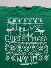 WAY-FM Shirt Mens 2XL Green Jolly Christmas Graphic Tee Cotton Preshrunk Jersey