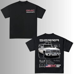 Lowered White GMC Sierra Truck, 2 Sides, 5.3 V8 American Street Graphic Tee