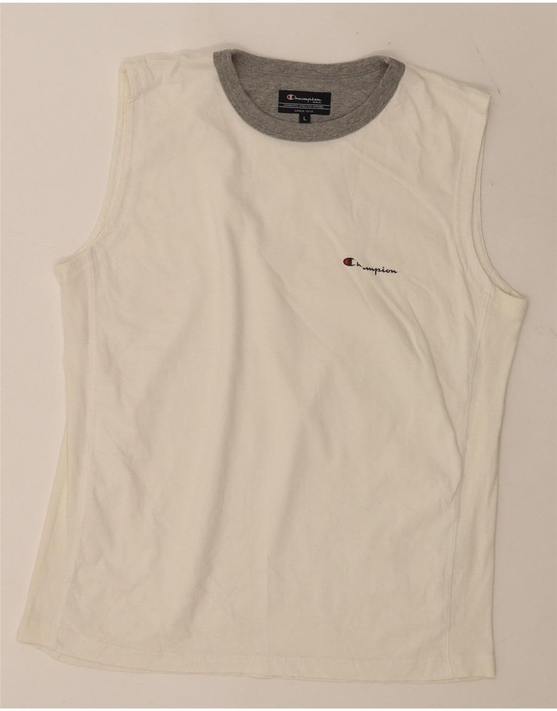 Champion Mens Vest Top Large White Cotton FI06