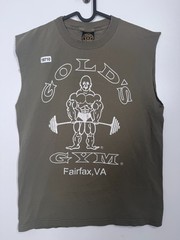 Gold’s Gym Mens Muscle Joe Bodybuilding T Shirt Sleeveless Green Size M 20.5×28