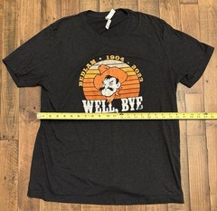 Bella + Canvas XL Black Crew Neck Graphic T-Shirt OSU Cowboy “Well, Bye”