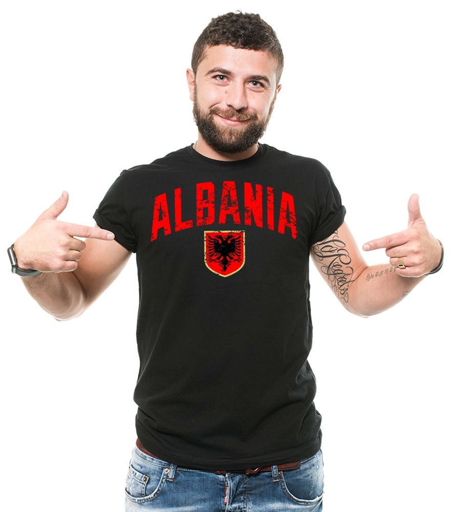 Mens Albania T-shirt Albania Flag Shirt Albania National Albania Patriotic Tee