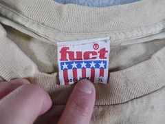 Vintage 90s Fuct Shirt Mens XL Beige Skate Single Stitch Skateer Distressed Rare