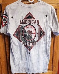 American Fighter Gardner T Shirt Men’s M Grey White Crystal Wash Premium Cotton