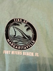 Margaritaville Fins Up Shark Celadon Long Sleeve Men’s T-Shirt Cotton Size M