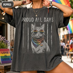 Pride Cats Shirt LGBTQ Rainbow Cat Lover Graphic Tee