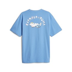 PUMA X Graphic Crew Neck Short Sleeve T-Shirt Mens Blue Casual Tops 62219627