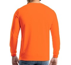 NEW Wrangler Workwear Men’s Hi-Vis Orange Long Sleeve Pocket T-Shirt Size Large
