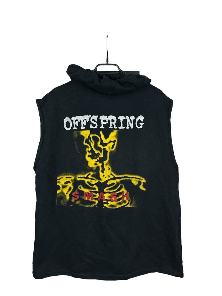 Vintage 90’s Offspring Smash Band Jacket Sleveless Shirt Rare Hooded Size L