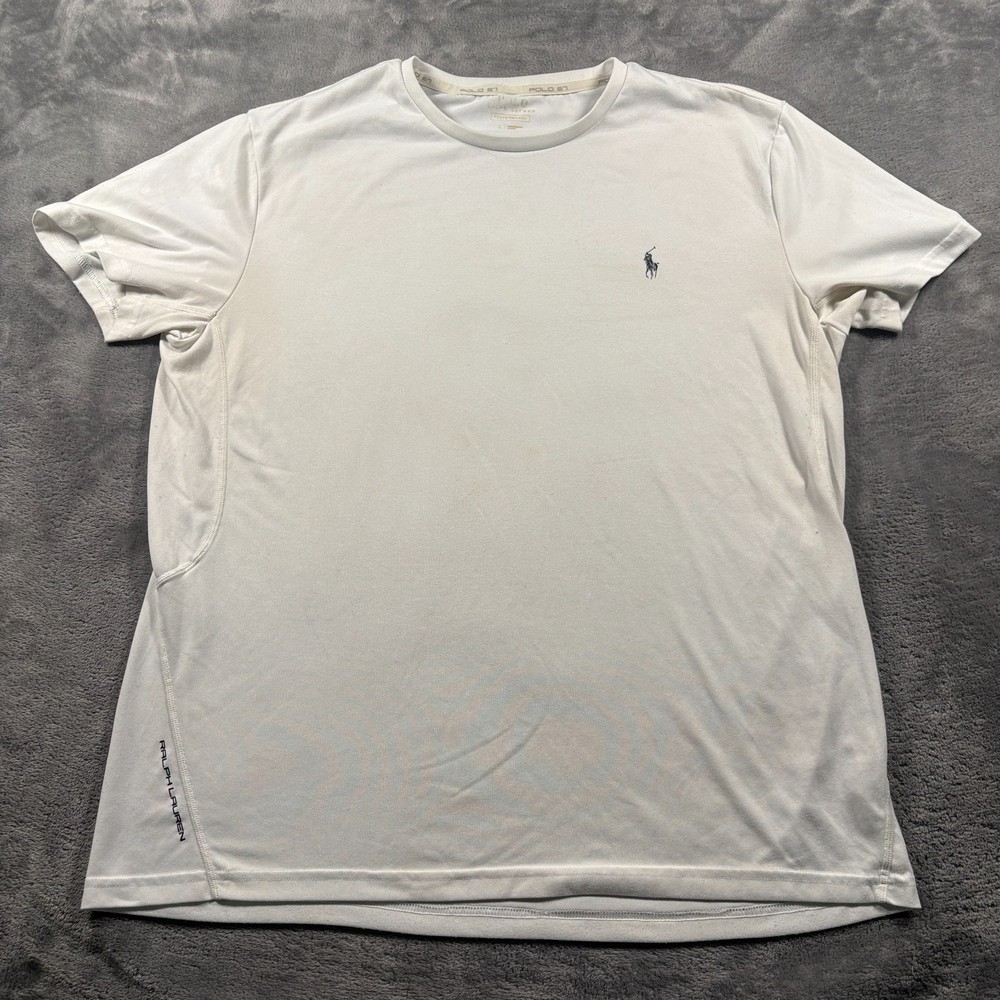 Polo Ralph Lauren Performance T-Shirt Mens Large White Pony Logo Casual Summer