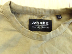 AVIREX USAF Desert Tan Short Sleeve Crew Neck XXL T-Shirt Black Flag Patch