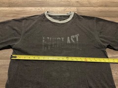 EVERLAST GYM RINGER T-SHIRT DISTRESSED ( MENS M ) HEATHER CHARCOAL GREY PREOWNED
