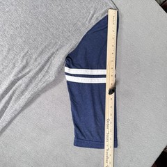 Homage Shirt Mens Large Gray Blue 3/4 Sleeve Henley C Raglan Baseball Tee