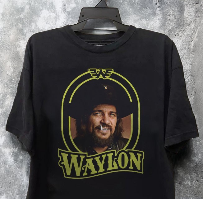 Waylon Jennings Greatest Hits Album Country Music Unisex Black Cotton T-Shirt