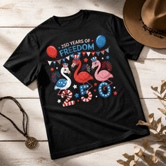 Flamingos Patriotic 250 Years of Freedom Spirit Men Women T-Shirt