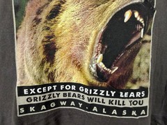 Vintage Skagway Alaska Shirt XXL Grizzly Bear Text Nature Animals Outdoors Brown