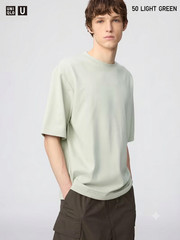 UNIQLO U AIRism Cotton Oversized Crew Neck Half-Sleeve T-Shirt XS-4XL Japan