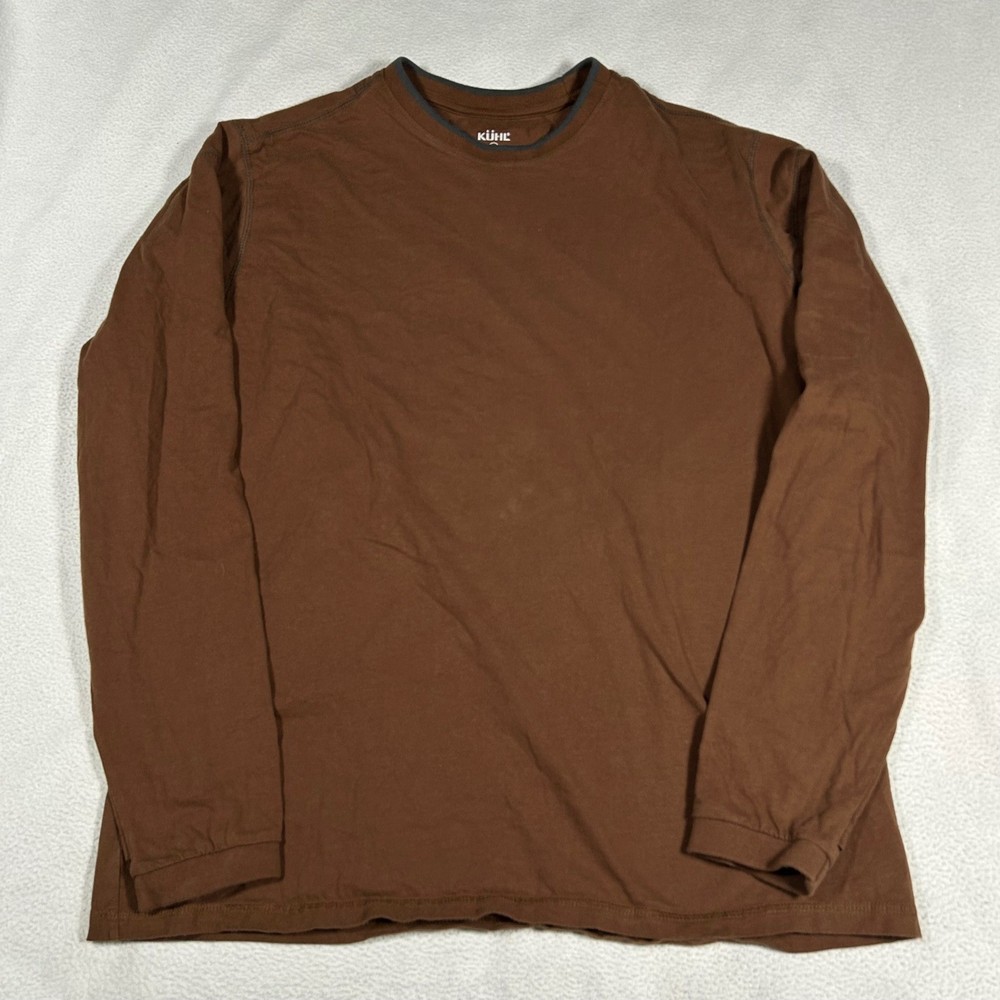 Kuhl Kommando Shirt Mens XL Brown Organic Cotton Long Sleeve Wildfibre