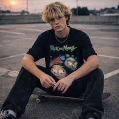 Rick and Morty “Crystal Guides” Graphic Tee Black Large