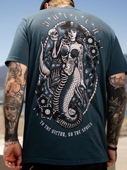 Sullen Men’s Sea Spoils Short Sleeve Premium T-shirt Tattoo Style Mermaid Tee
