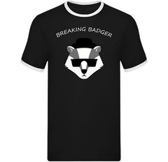 Breaking Badger Ringer T Shirt – Cute Chemistry Parody Tee,Funny Science Ringer
