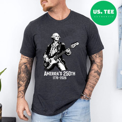 George Washington Playing Guitar 4th July 250th Anniversary Gifts T-Shirt